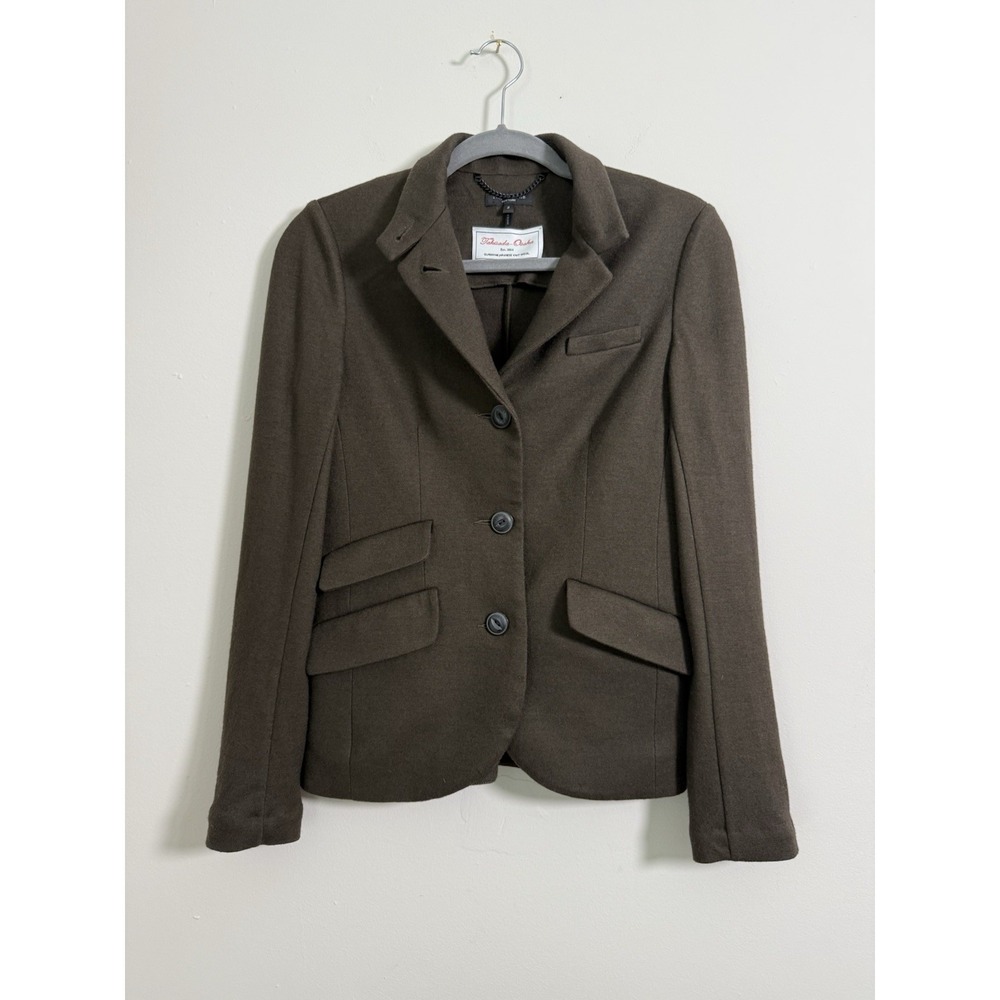 Rag & Bone Slade Wool Blazer Jacket Womens 2 Brown Takisada Osaka Button Front